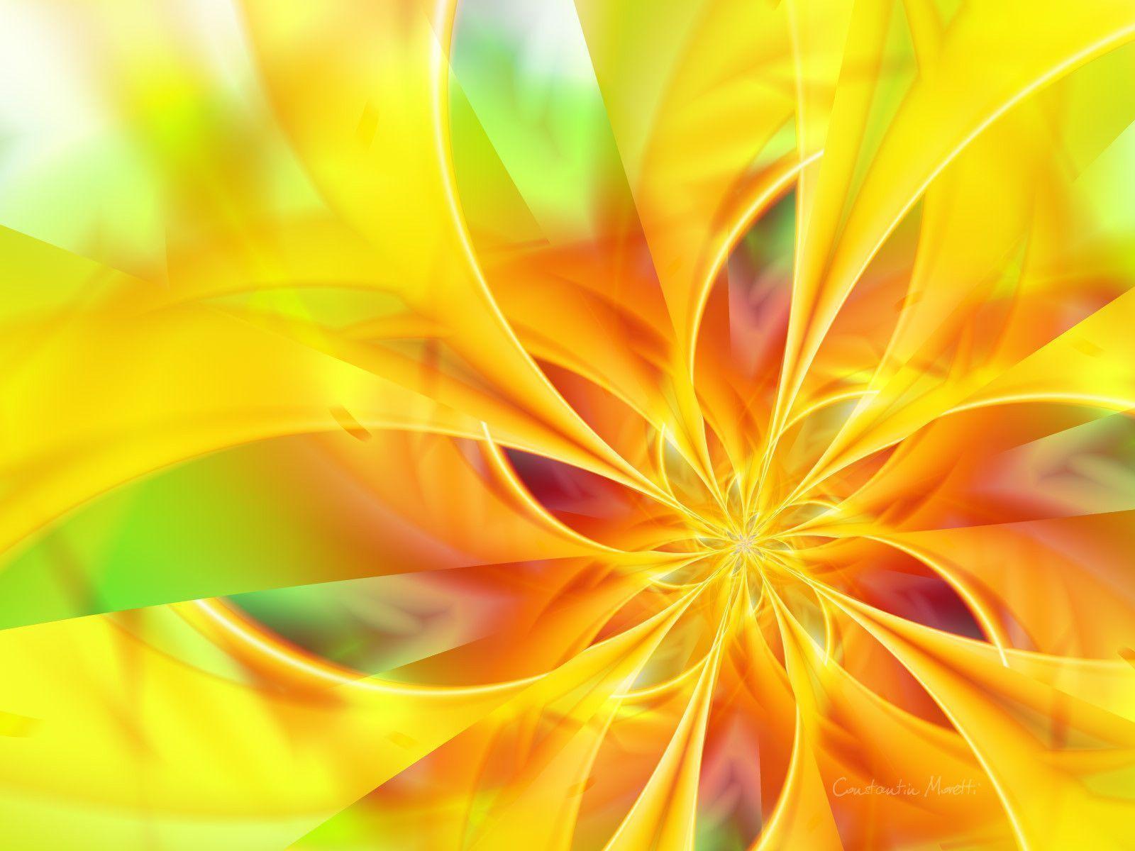 Abstract Cool Yellow Flower Desktop 1600x1200 Wanted Wallpaper