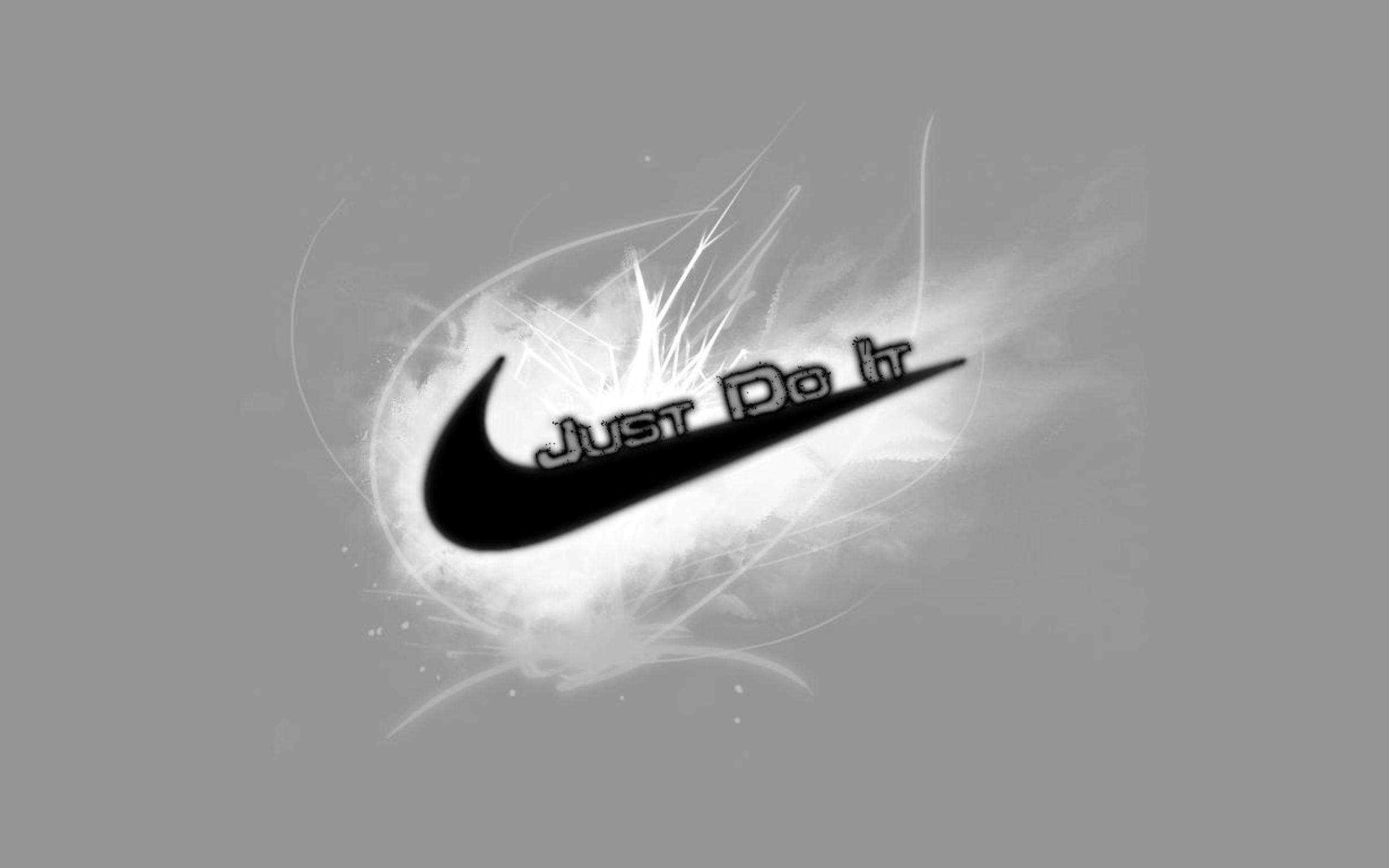 Just Do It Black Nike Logo Grey Background Ima Wallpaper