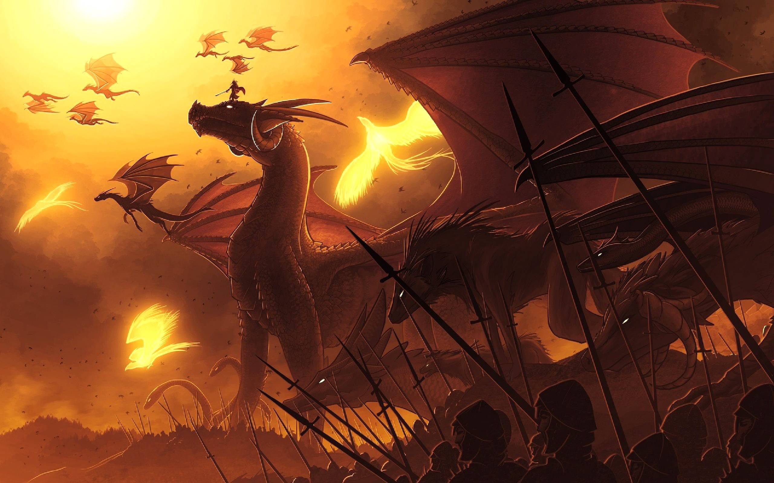 Pix For > Epic Dragon Battle Background