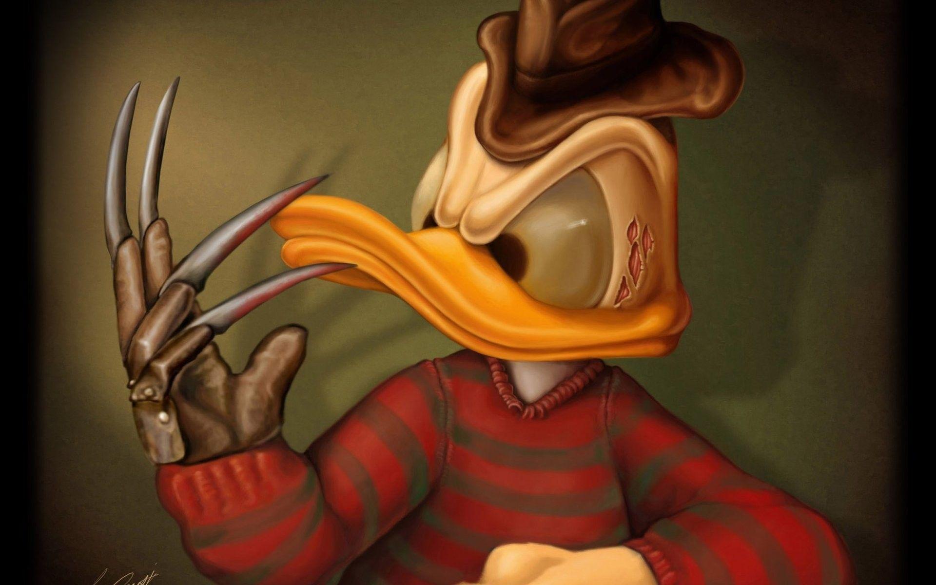 Donald Duck as Freddy Krueger Exclusive HD Wallpaper