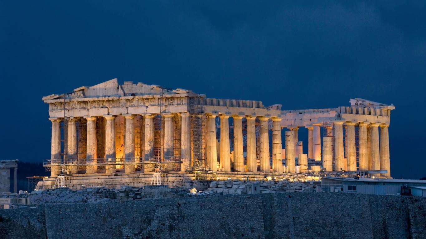 Parthenon Acropolis Night View Wallpaper. Travel HD Wallpaper