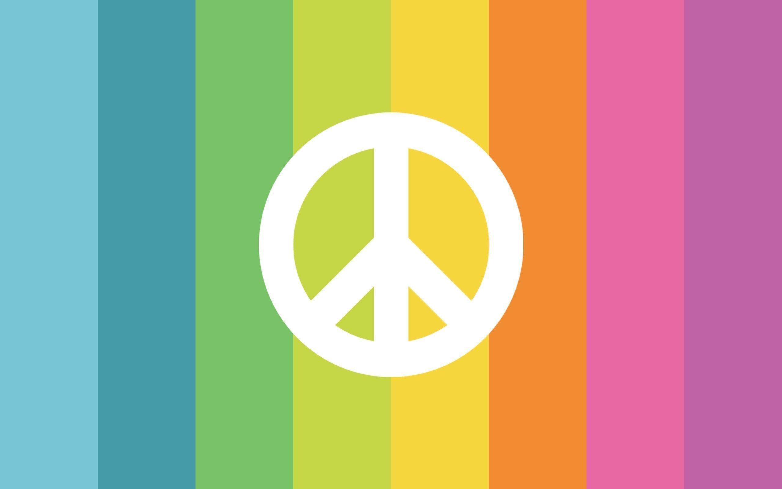 Peace and Love Sign Rainbow Creative HD Wallpaper