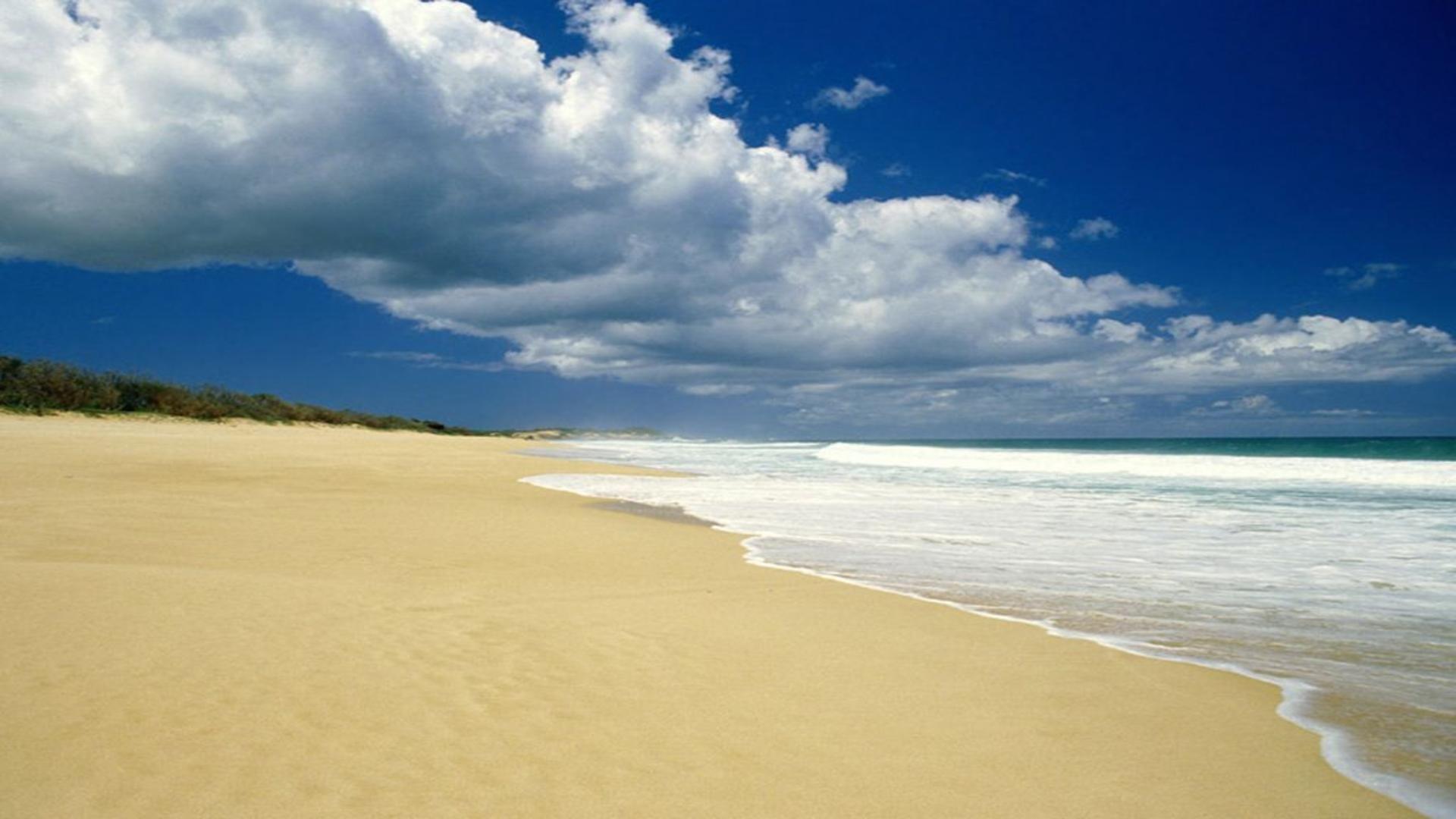 Beach landscape wallpaper premium golden beach calm waves free