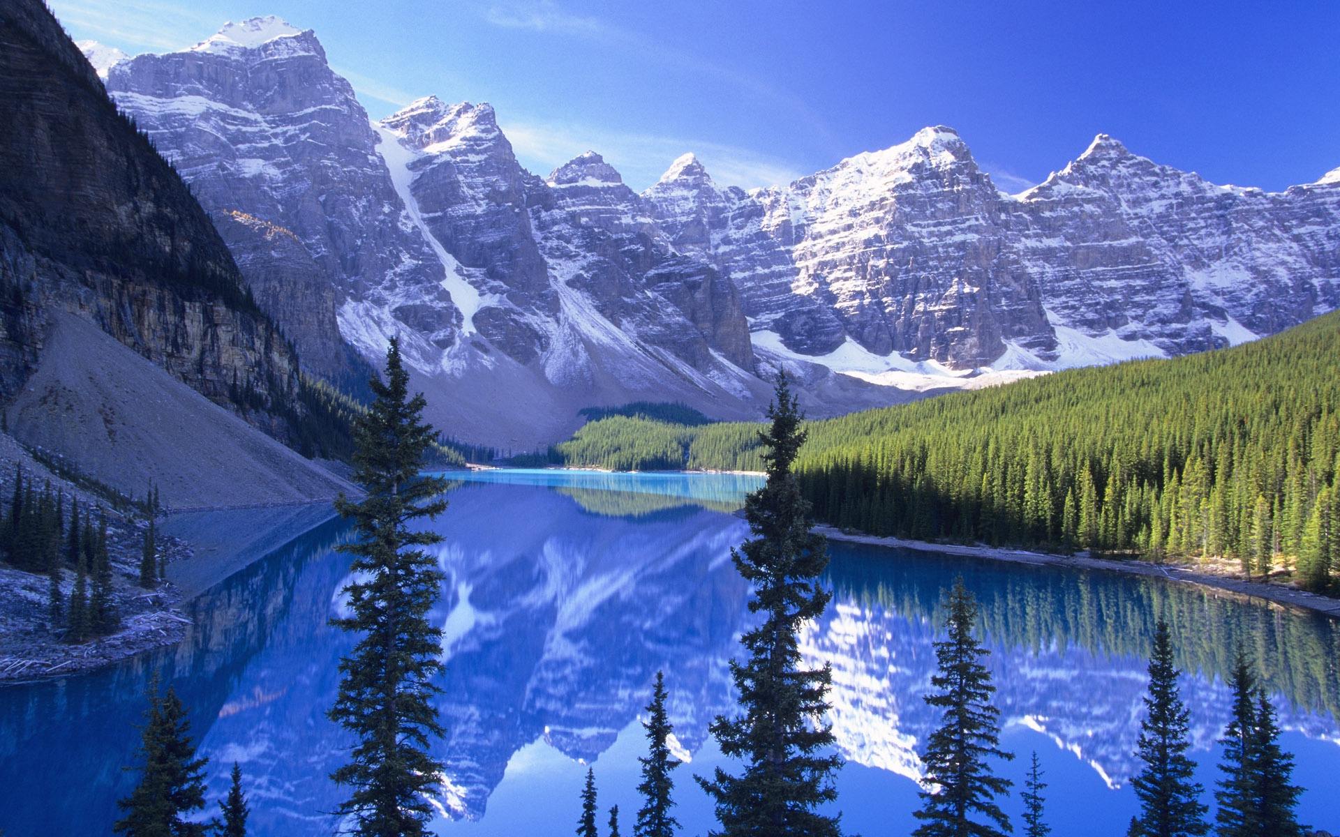 Lake And Snow Mountain Desktop Wallpaper Picture Background
