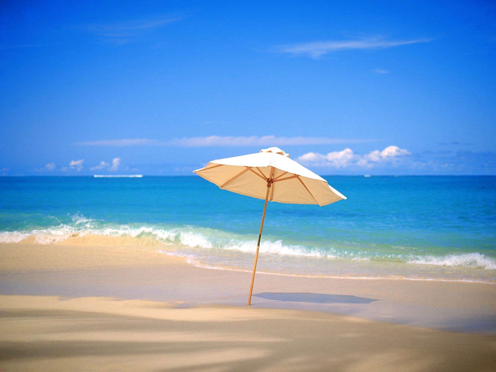 Umbrella On Beach Desktop Desktop Wallpaper