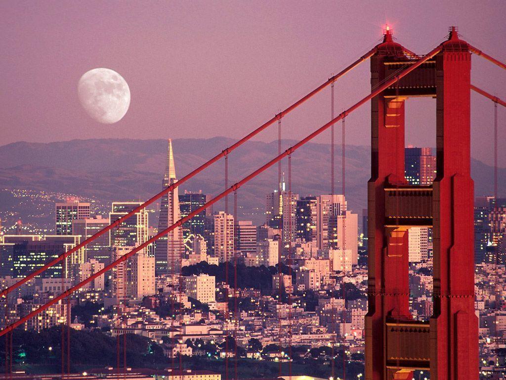 HD Moon Over San Francisco / Wallpaper Database