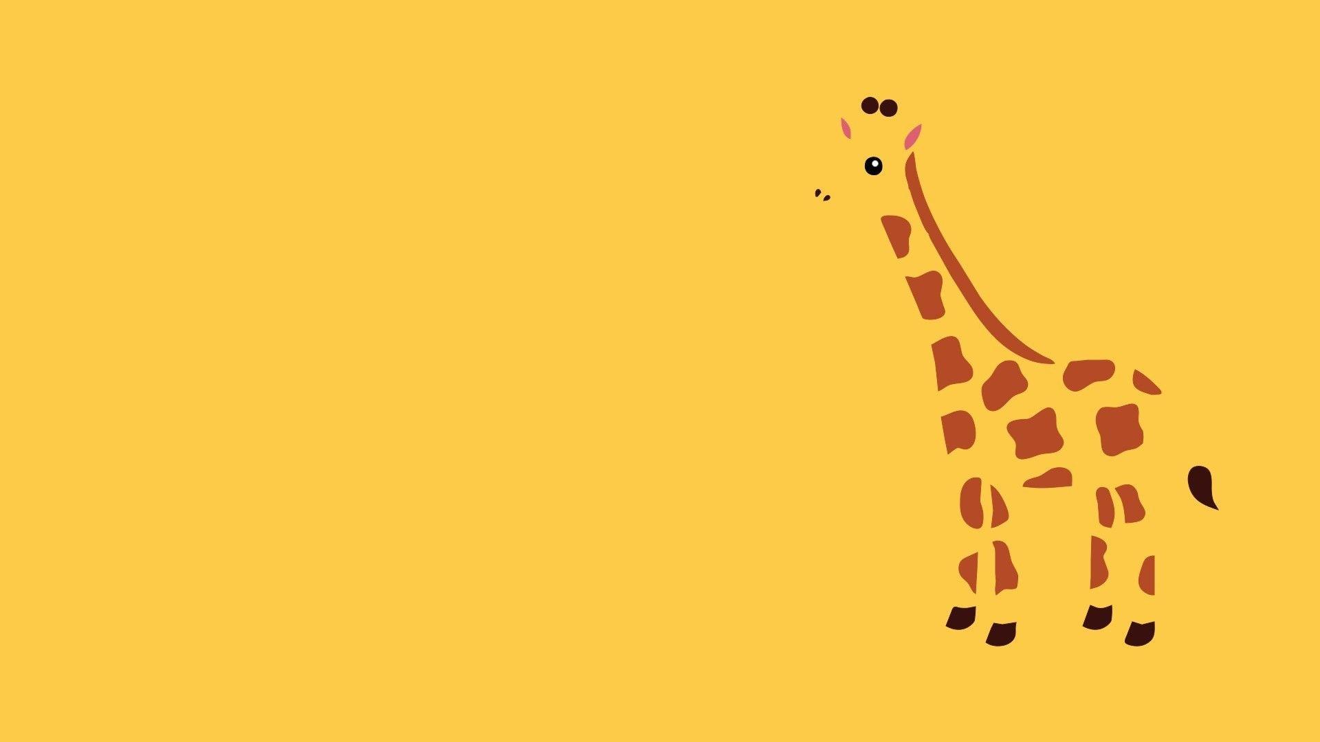 Giraffe Animal Minimalism Desktop Wallpaper HD Wallpaper