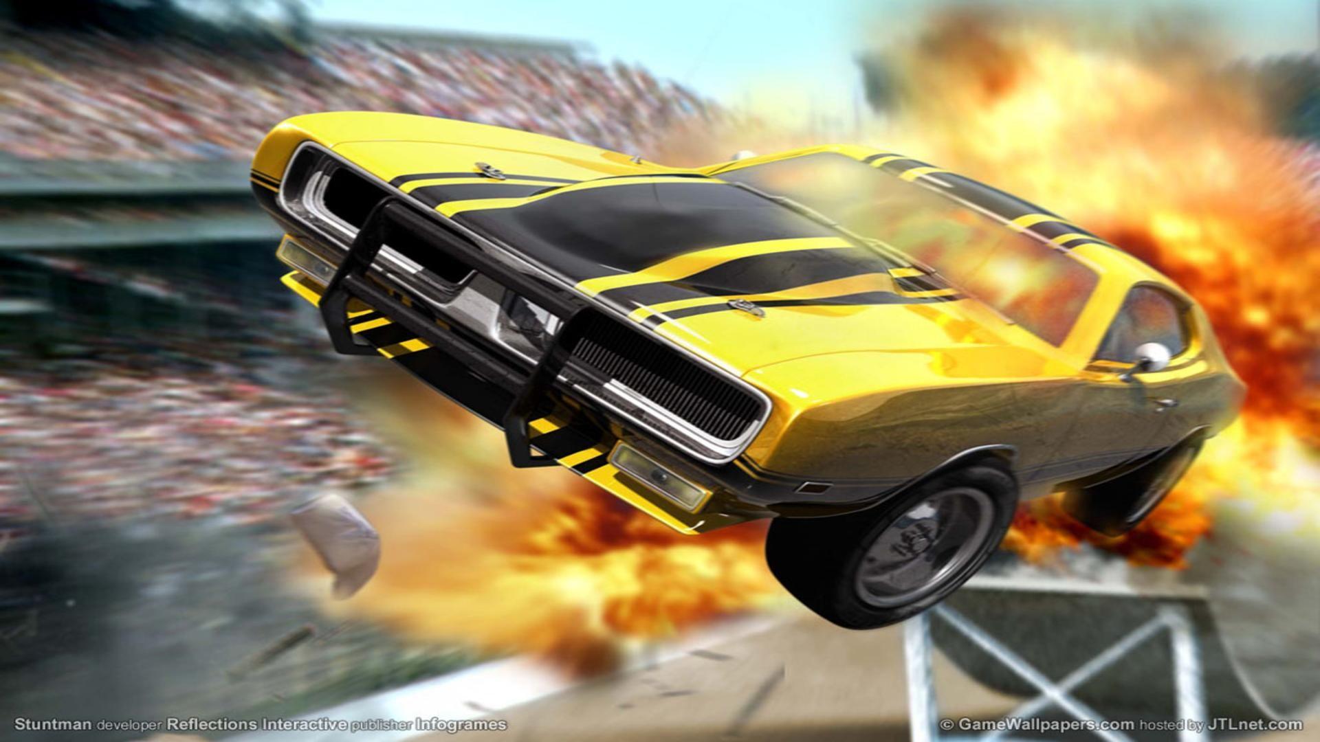 Stunt man wallpaper in car action poster free desktop background