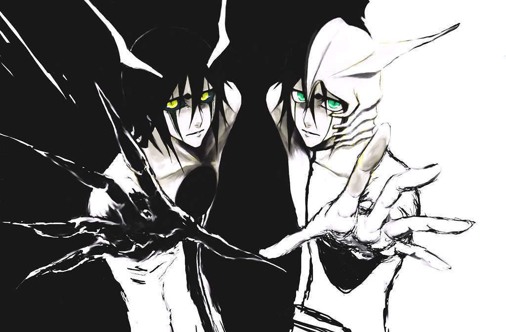 Ulquiorra's second release and Ichigo's Vasto Lorde form.