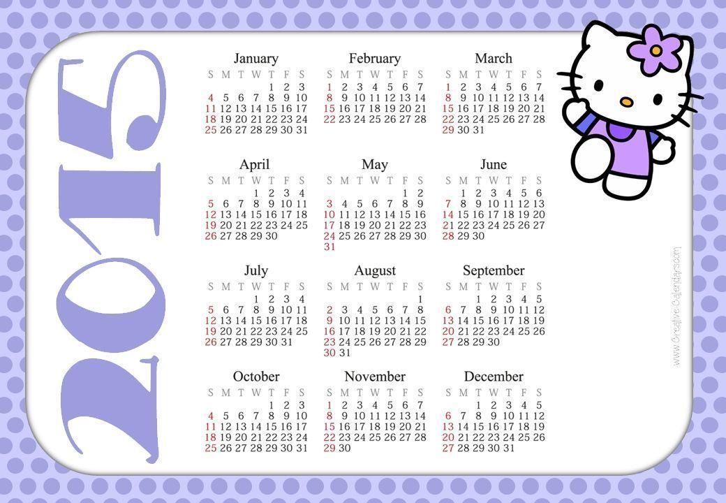 Hello Kitty 2015 Calendar Clipart Blank Calendar Free Print