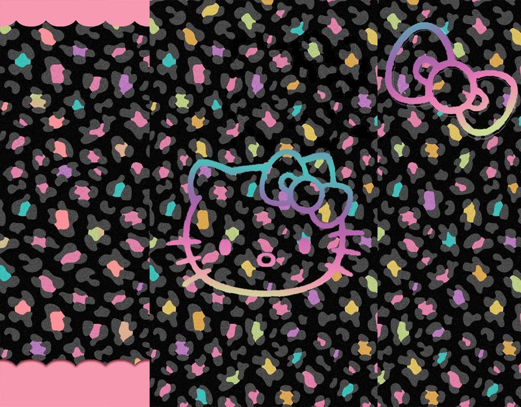 LOve Pink, Colorful pastel black Hello Kitty wallpaper