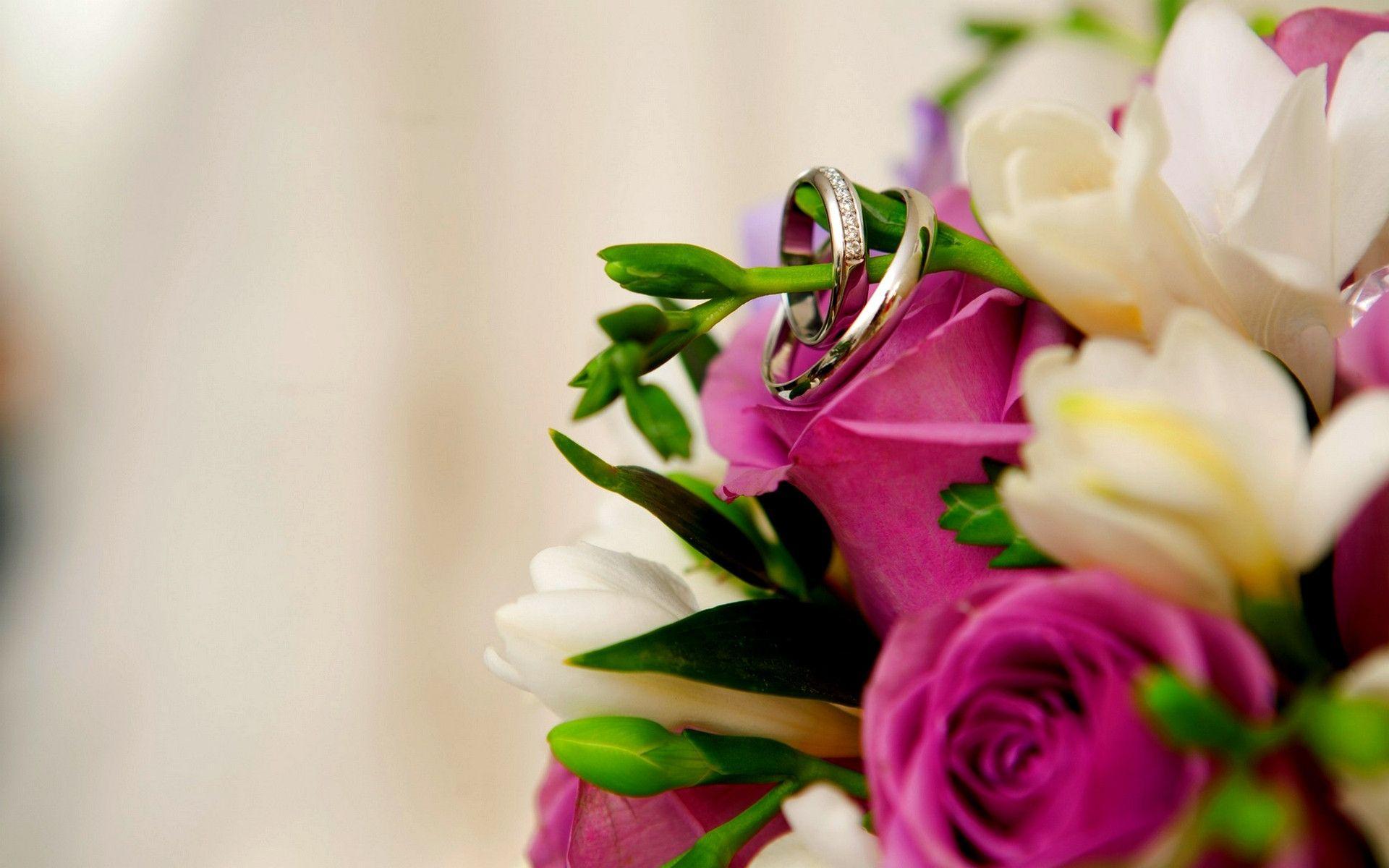 Beautiful Flowers And Rings For Wedding Wallpa Wallpaper