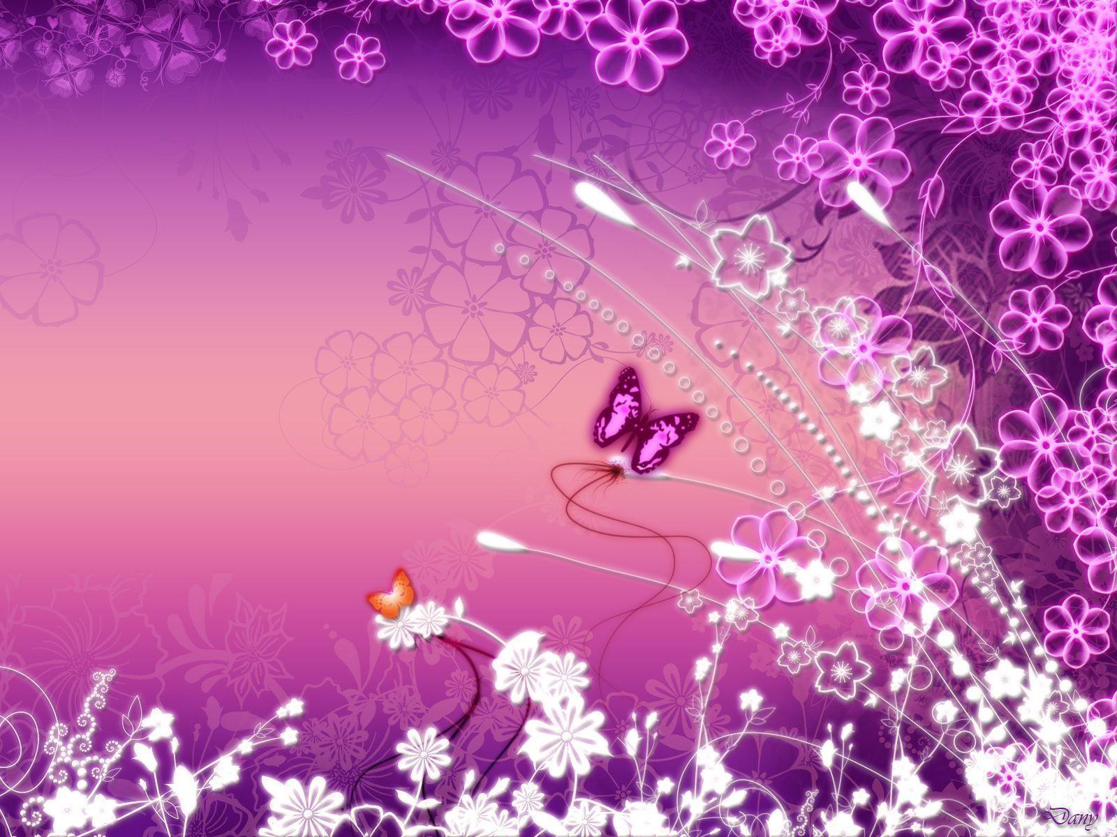 Wallpaper For > Pink Butterfly Background For Powerpoint