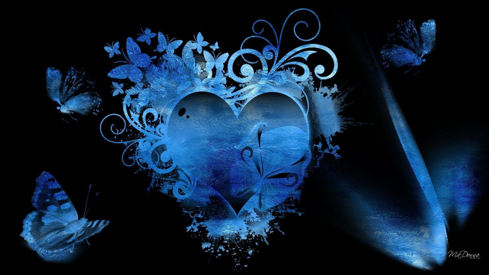 Blue Hearts Background Wallpaper