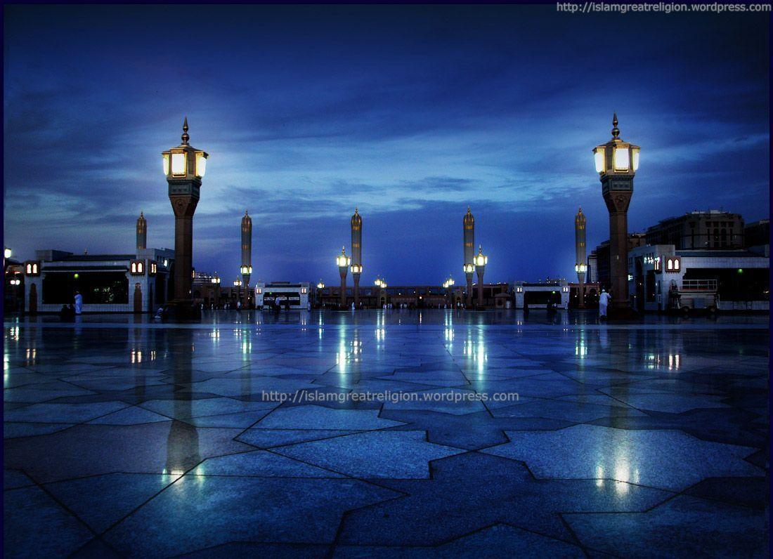 Beautiful Blue View of Masjid Nabawi. Top Beautiful Islamic