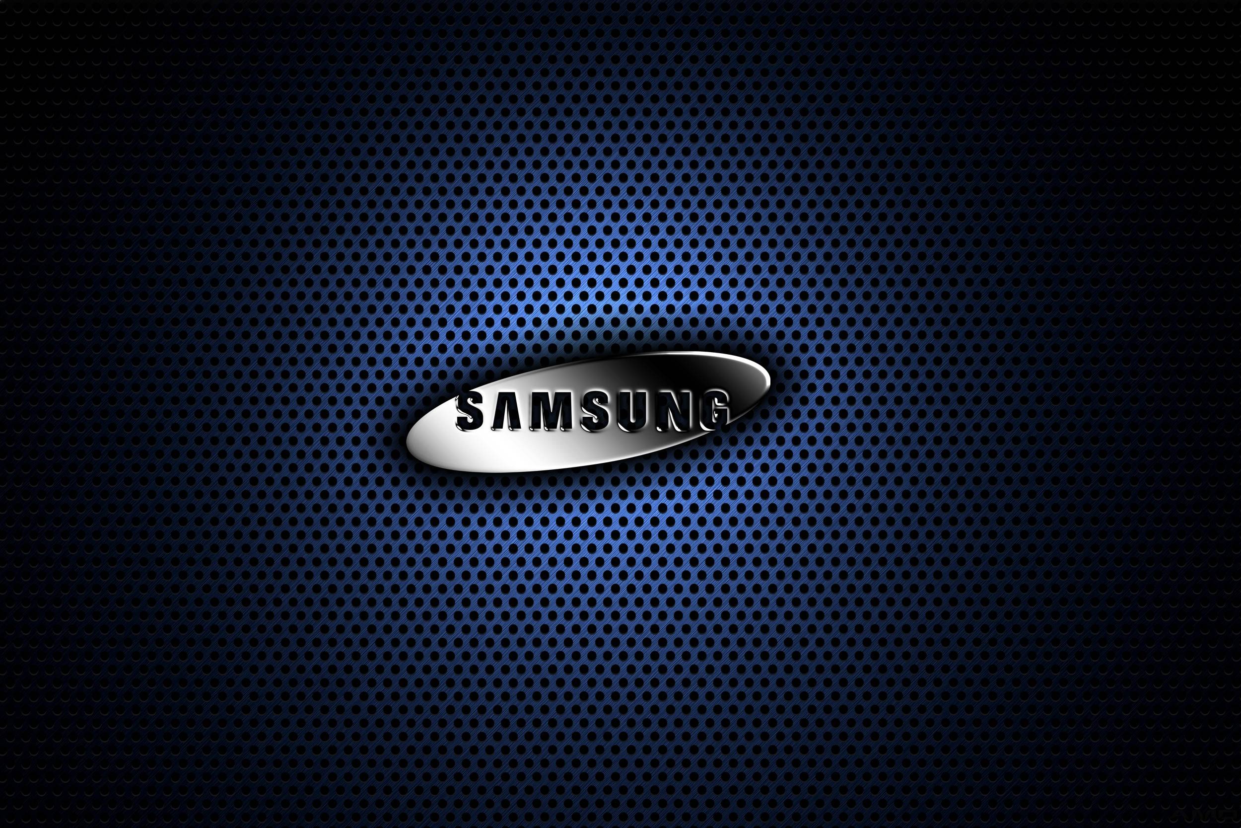 Samsung Blue Metal Logo Wallpaper HD