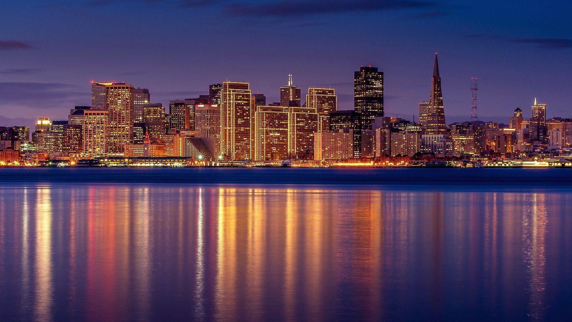 San Francisco USA City Reflection Water HD Wallpaper