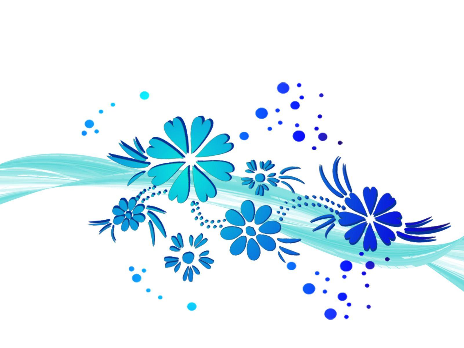Wawe Blue Flowers Free PPT Background for your PowerPoint