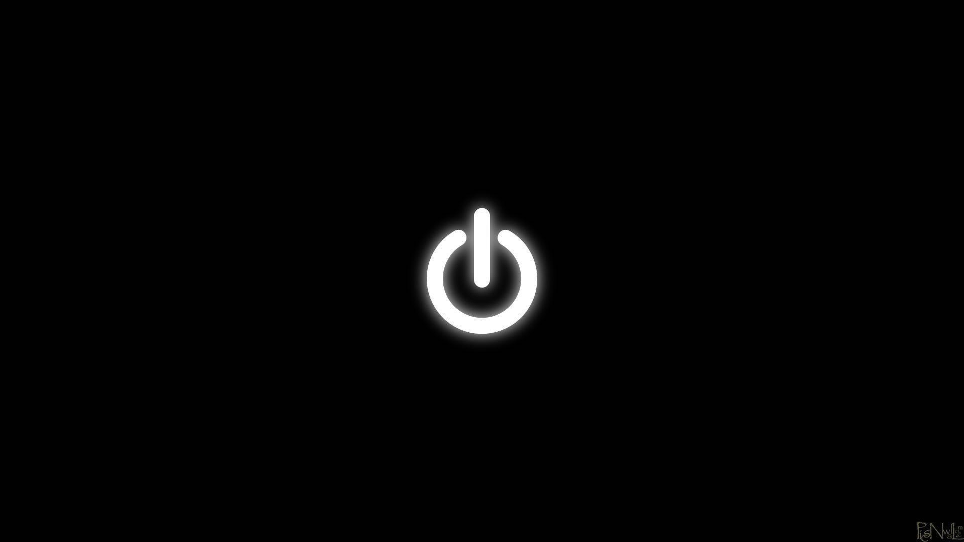 Black and White Power Button Icon, iPhone Wallpaper, Facebook
