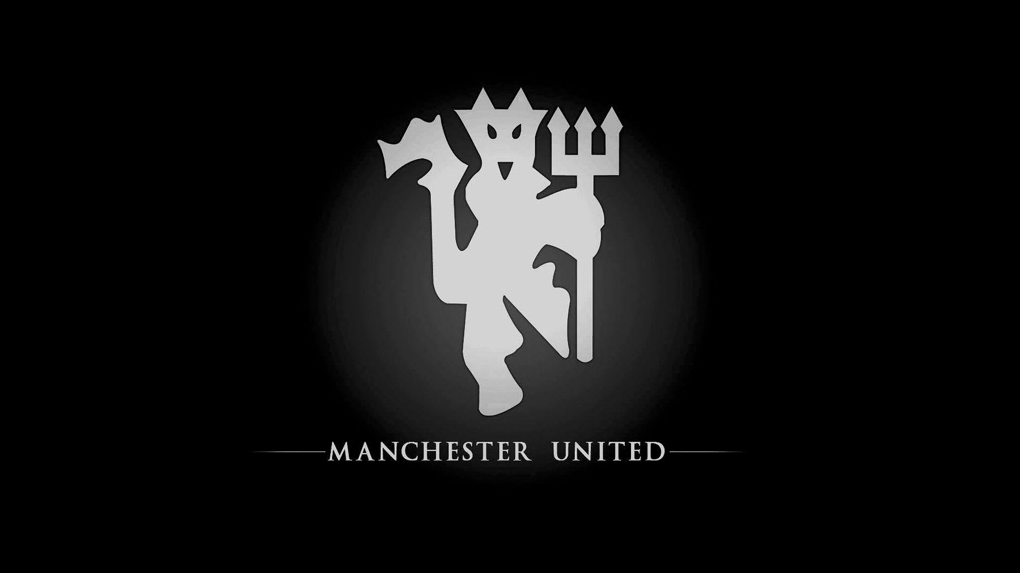 image For > Manchester United Logo Black And White Wallpaper