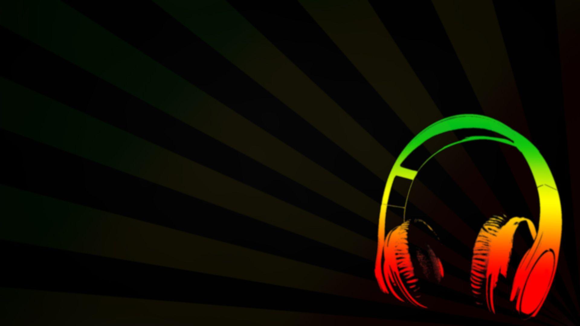 Wallpaper abstract multicolor headphones 1920x1080 px