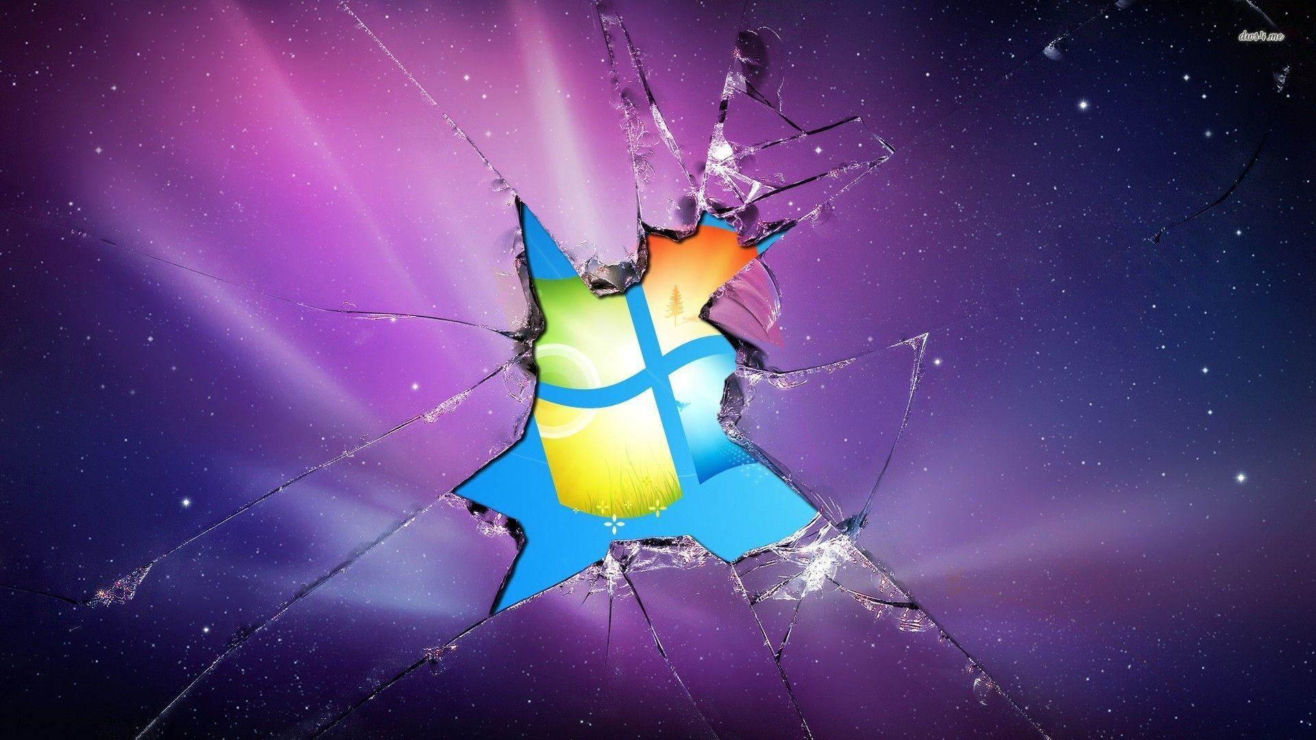 Wallpaper For > Windows 7 Broken Glass Background