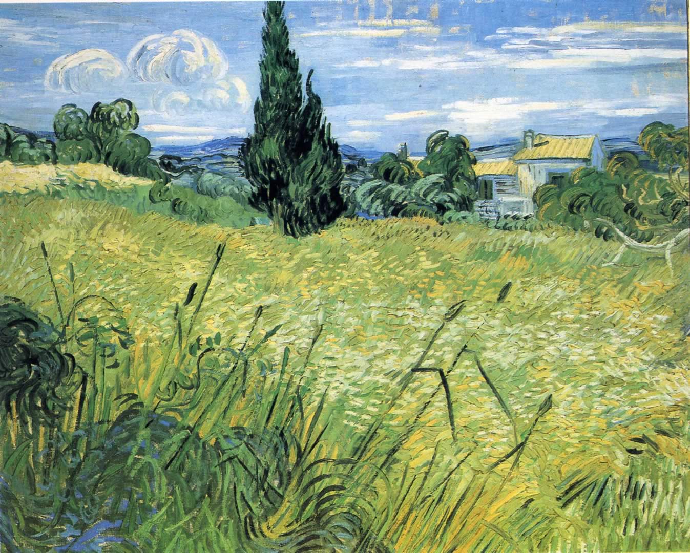Wheatfield With Cypress 2 Impressionist Vincent Van Gogh