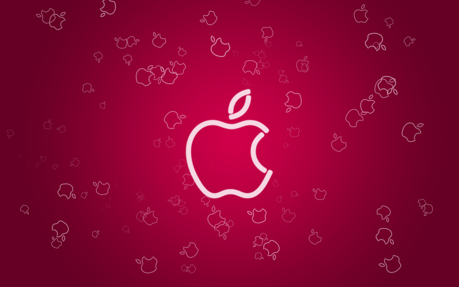 Red Cartoon Apple Desktop Wallpaper