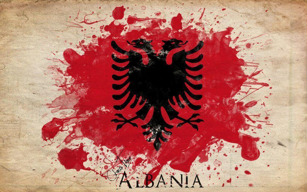 Albania Kosova Typography Map