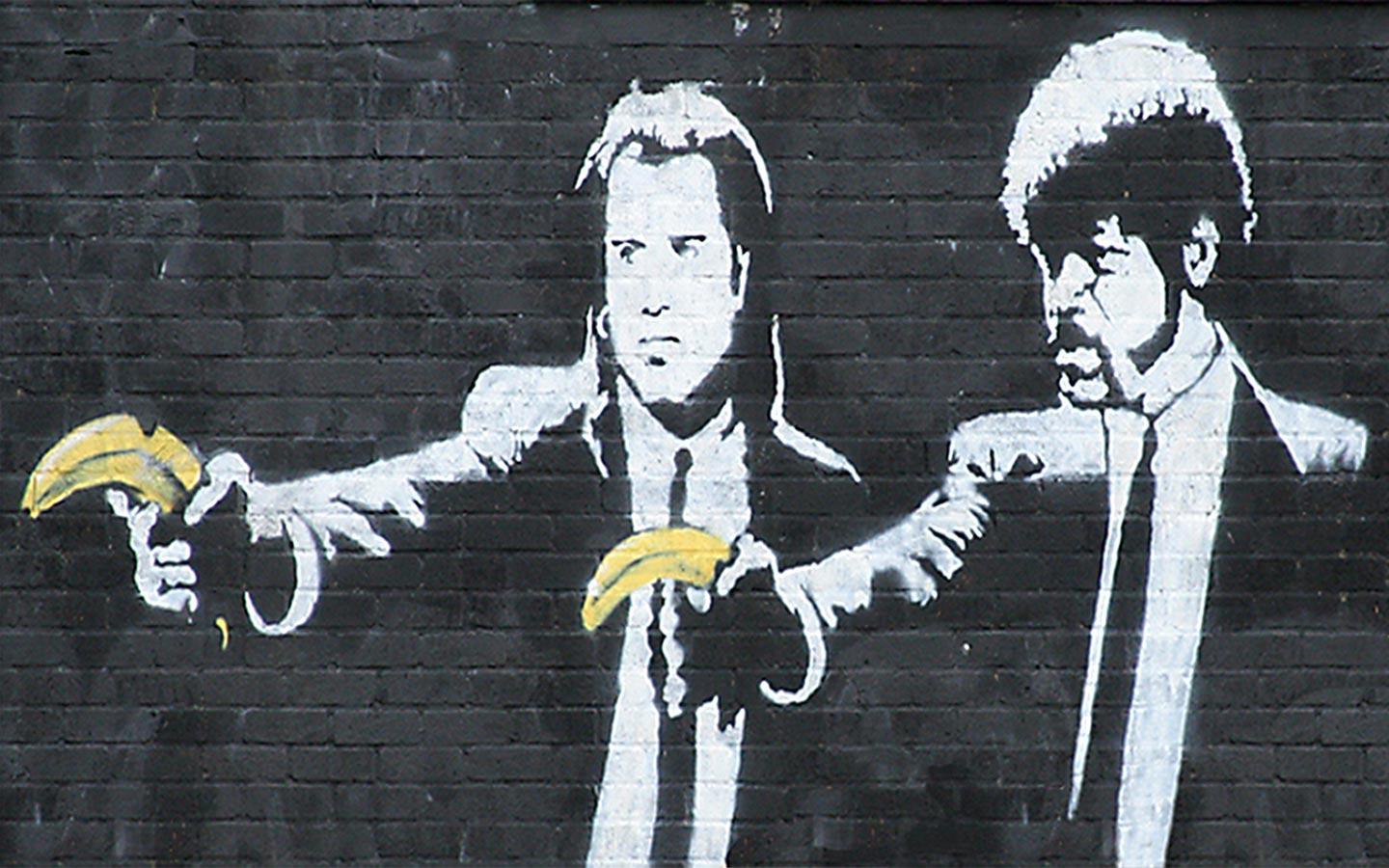 Pulp Fiction Banksy Wallpaper