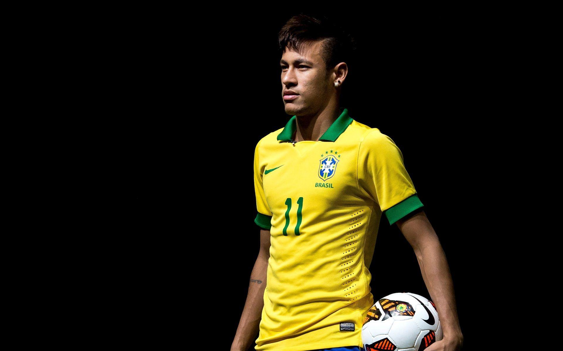 Appealing Neymar In Brazil World Cup 2014 Desktop Wallpaper