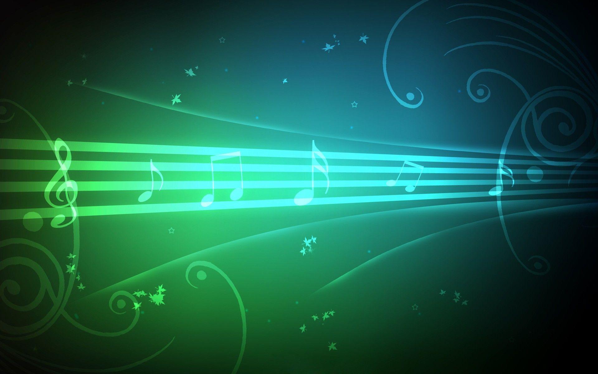 Colorful Music Notes Wallpaper Green And Yellow Gradient