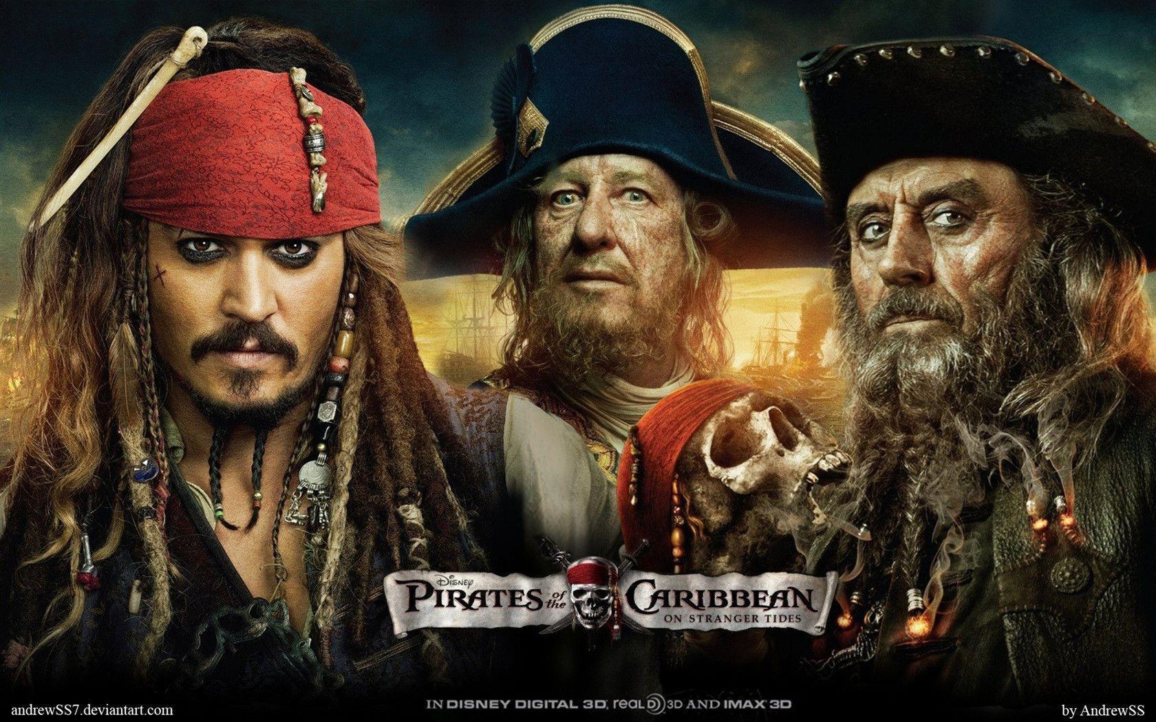 Pirates of the Caribbean 4 Three pirates Wallpaperx1050