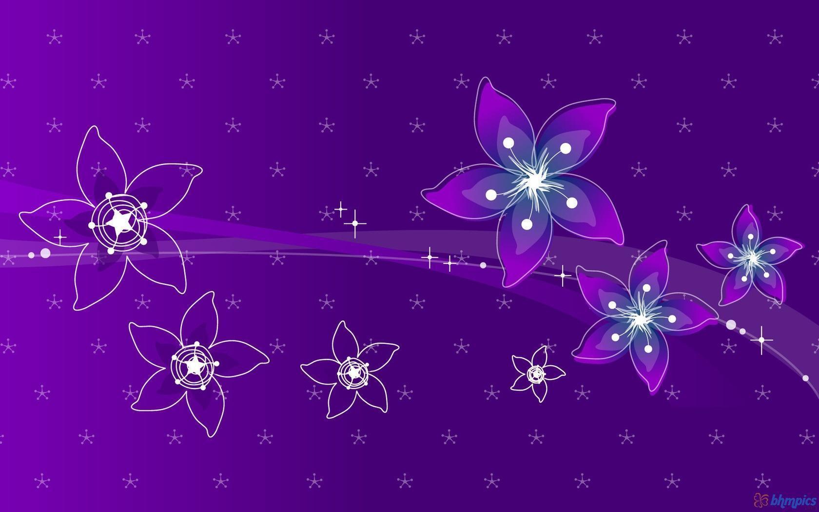 Violet Flowers Design Purple Background wallpaper HD 1680x1050