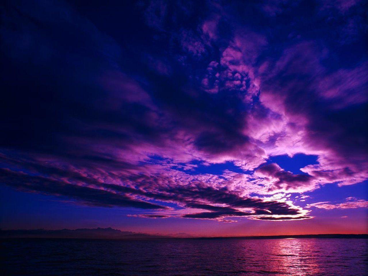 Purple Sky. Free Scenic and Landscapes computer desktop wallpaper