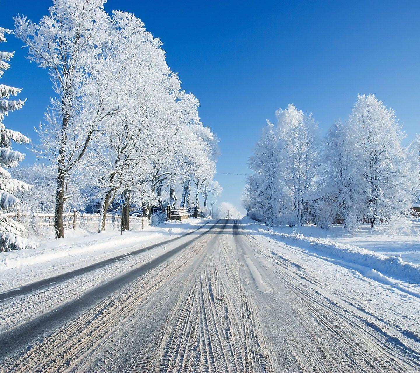 Winter Snow Road Lock Screen 1440x1280 Samsung Galaxy S3 Wallpaper