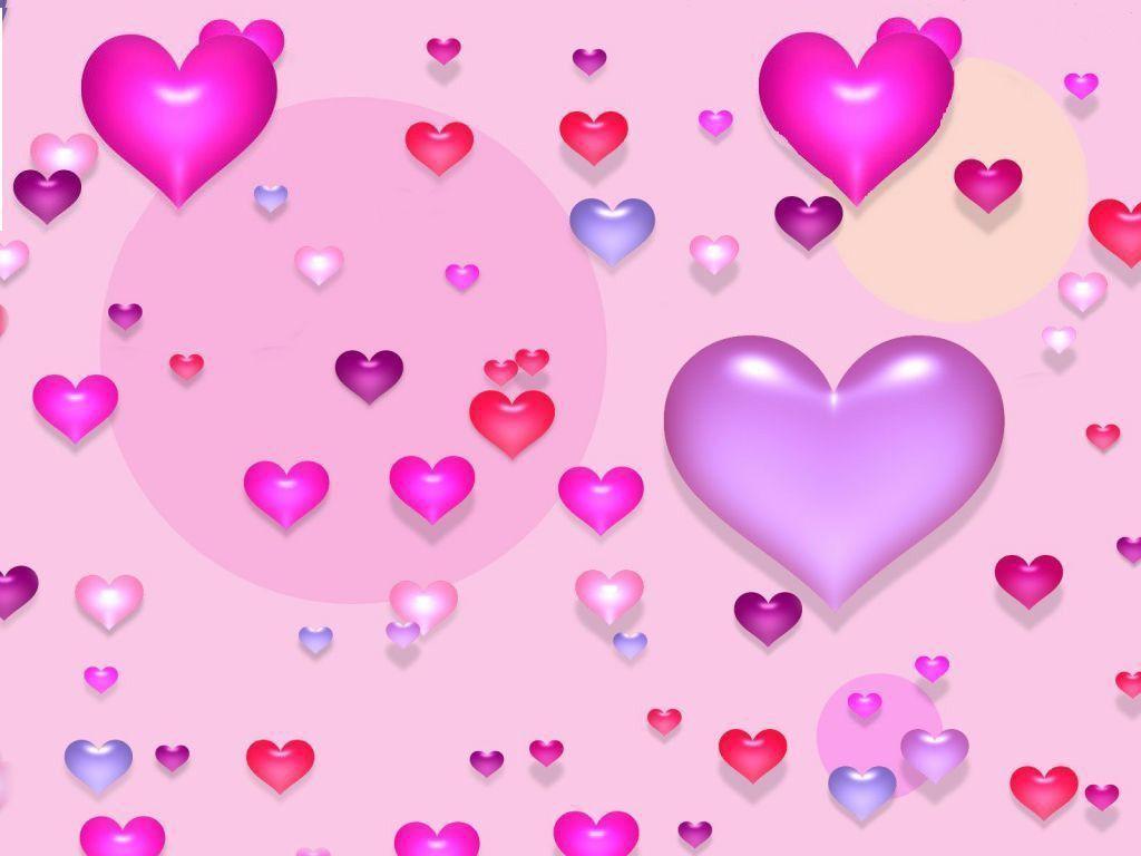 Purple And Pink Hearts Wallpaper Image & Picture