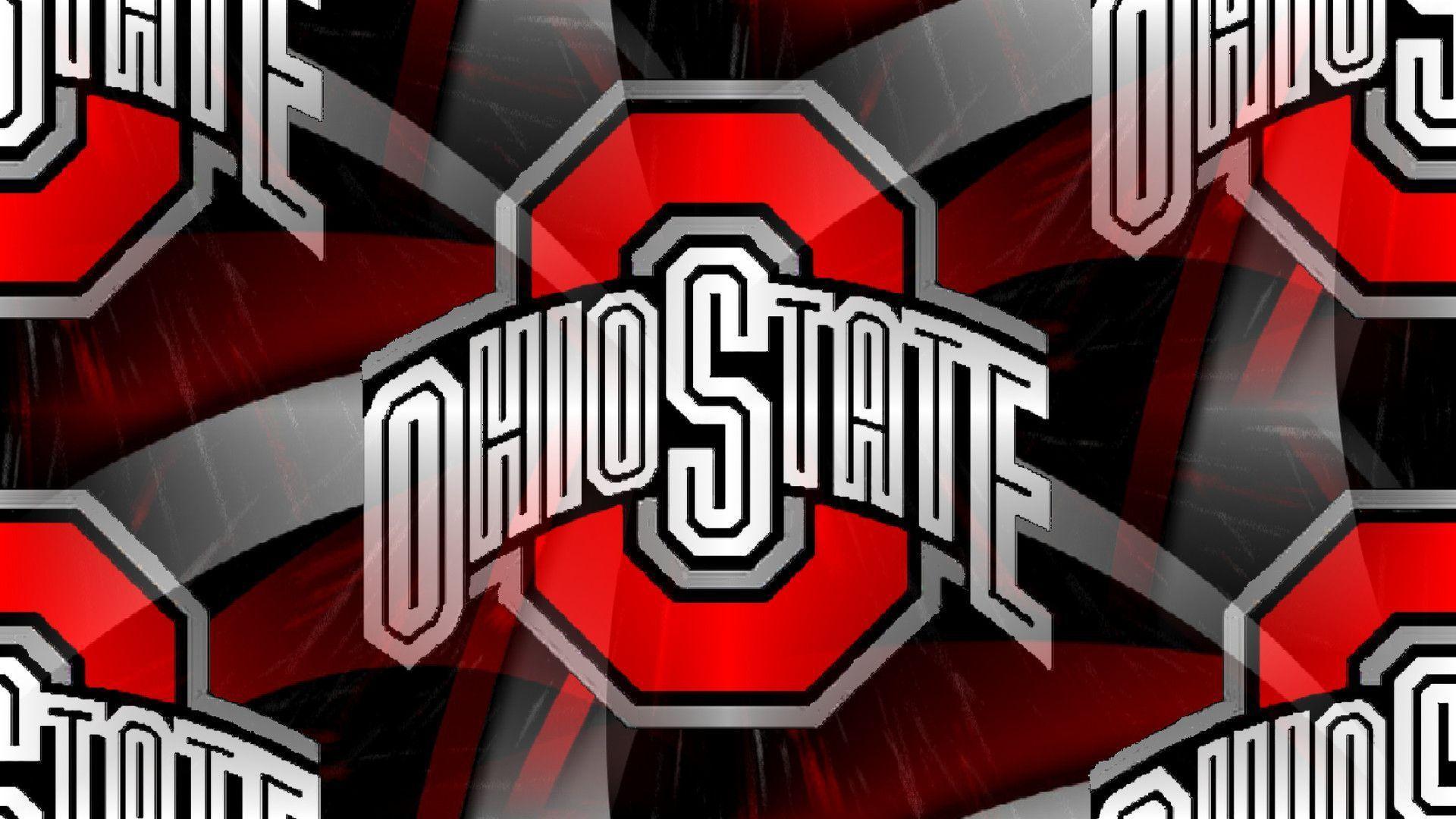 Ohio State Buckeyes RED BLOCK O WHITE OHIO STATE ON AN ABSTRACT HD