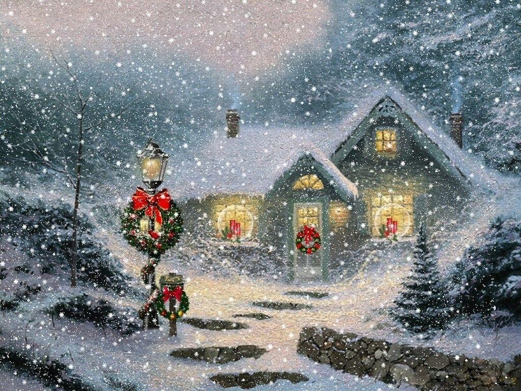 Pix For > Christmas Scenes Wallpaper