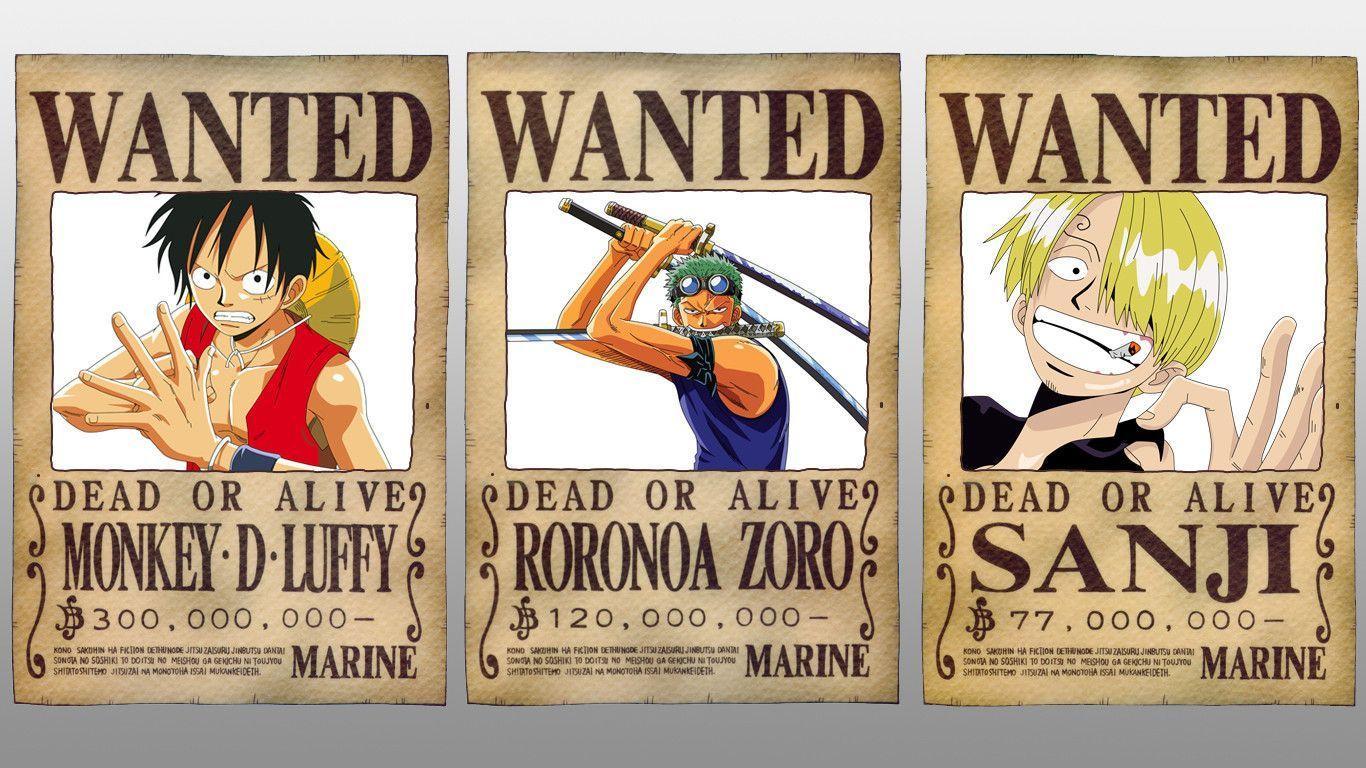 One Piece Monster Trio Wanted Posters 1366 x 768 Comic Wallpaper