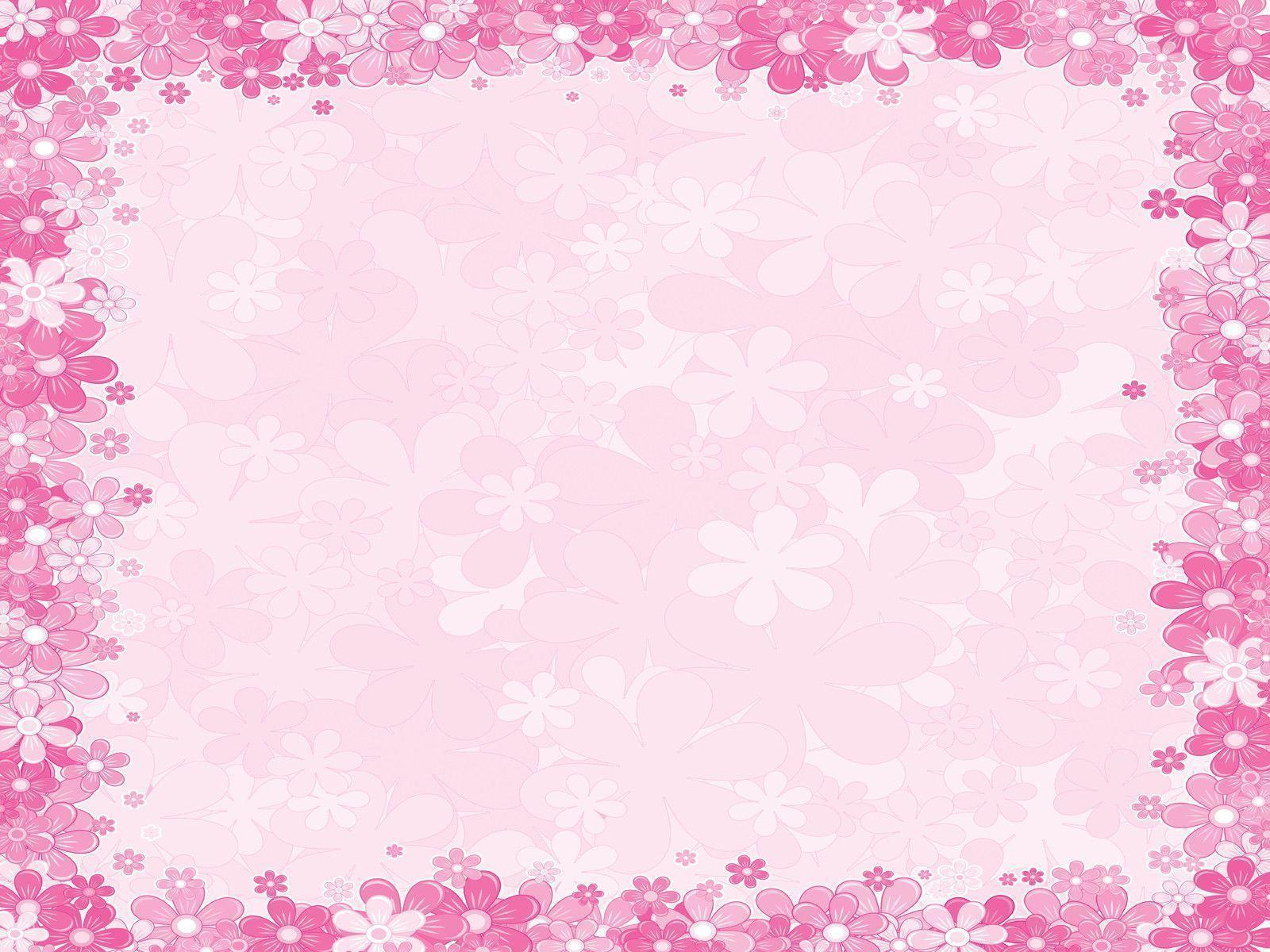 pink floral PPT Background