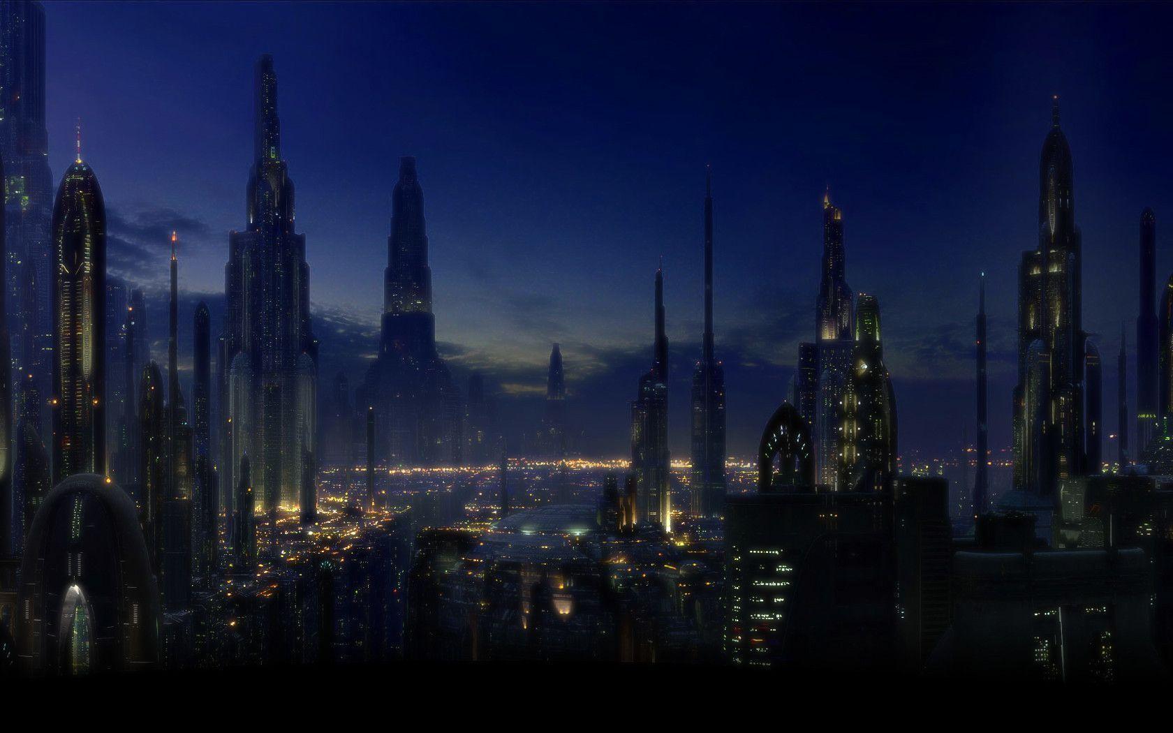 Dark Cityscape Desktop Background