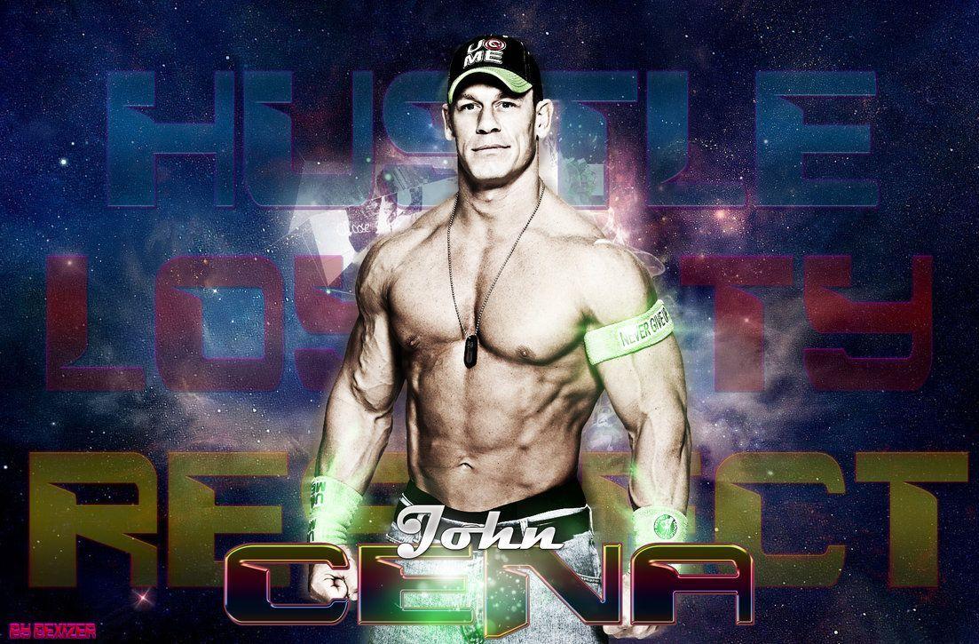 New WWE John Cena 2014 green neon wallpaper