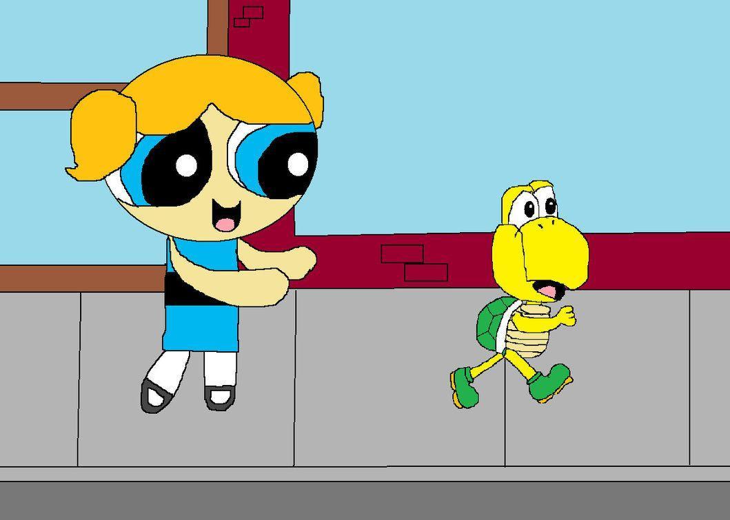 Bubbles chases Koopa Troopa