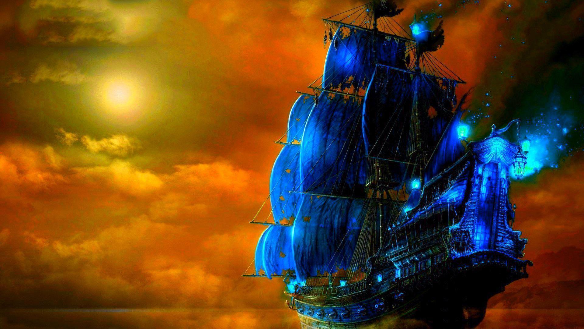 Pirate Ship Desktop Background HD Wallpaper