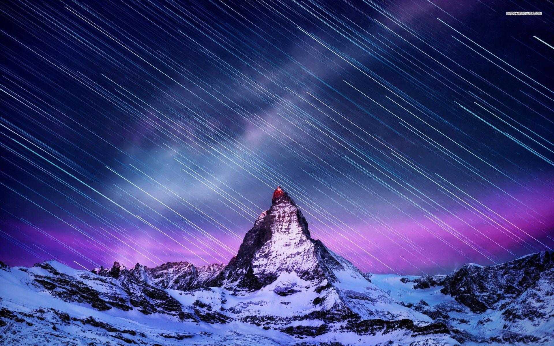 Matterhorn at night wallpaper #