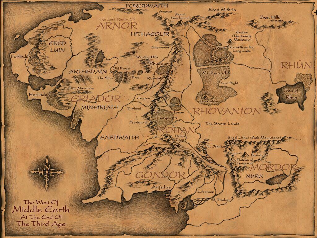 image For > Detailed Middle Earth Map