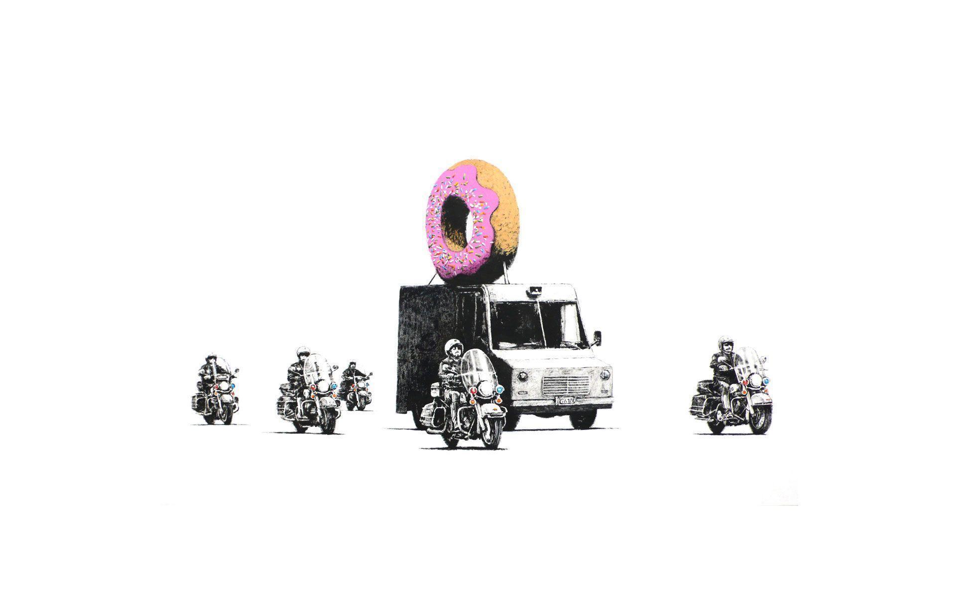 Doughnuts アート バンクシーbanksy Pcデスクトップ壁紙 画像 作品まとめ Naver まとめ