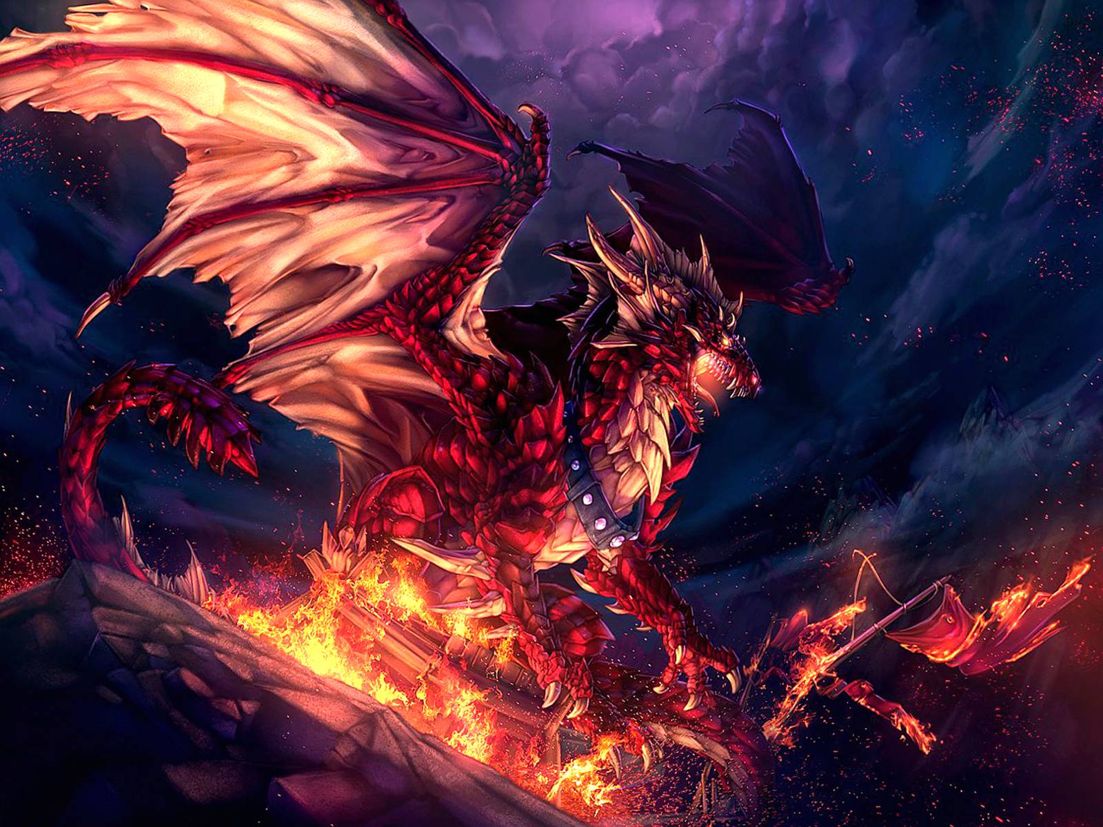 Wallpaper For > Cool Fire Dragon Background