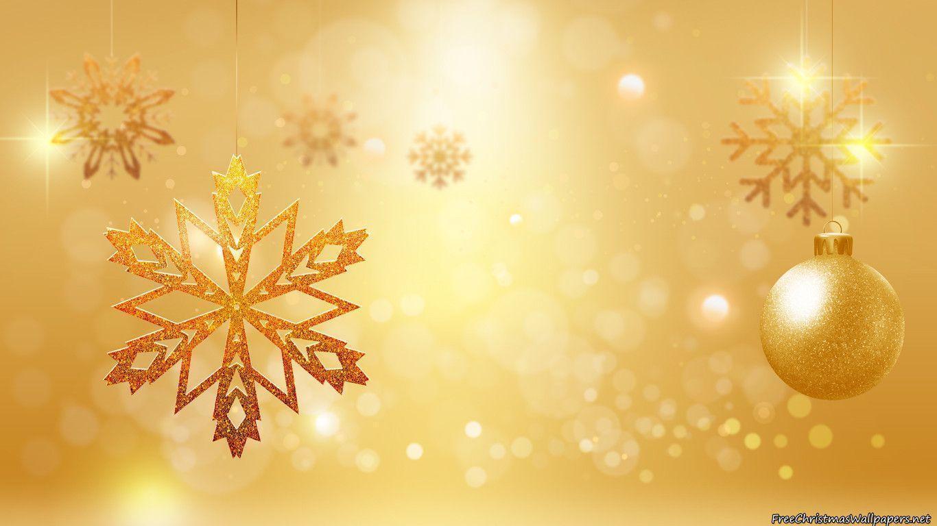 Goldy Christmas Ornaments Wallpaper